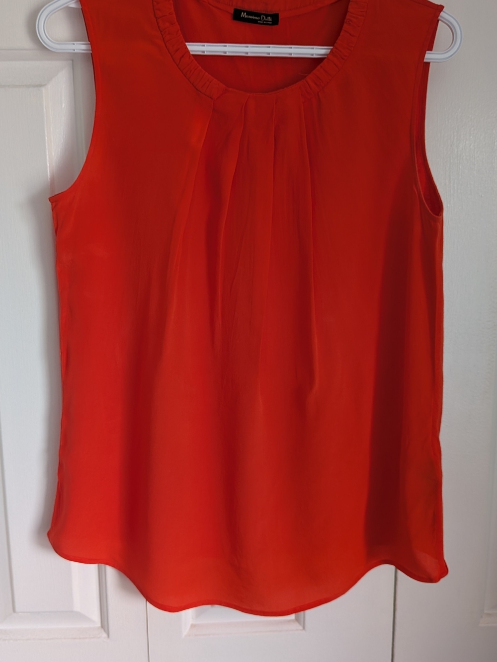 Massimo Dutti Vibrant Orange-Red Sleeveless Camisole